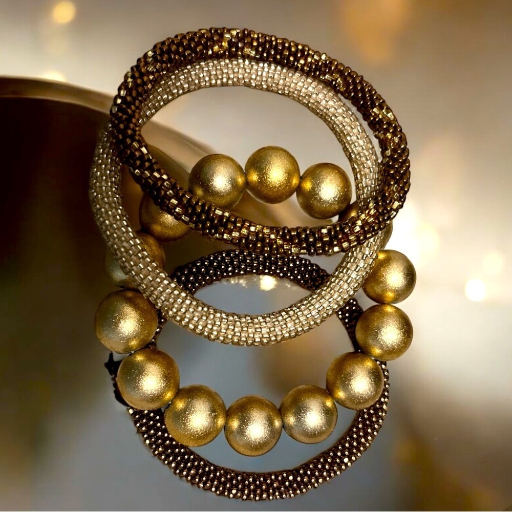 Glitter ✨ In Gold Bracelet Stack